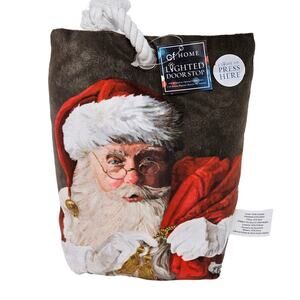 Christmas Door Stop Santa Claus Light Up Battery Operated Timer Option Weighted